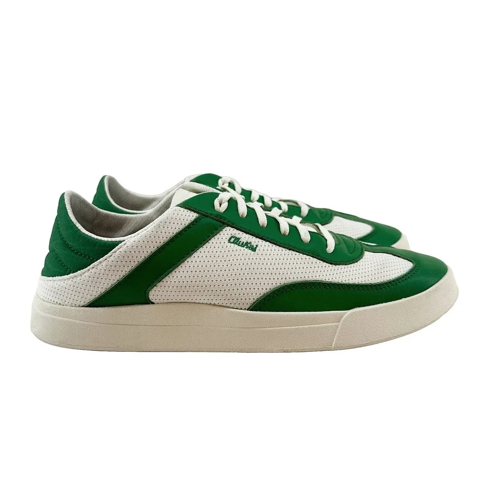 OLUKAI Kilea Leather‎ Sneakers • Women's 10 • off white, green